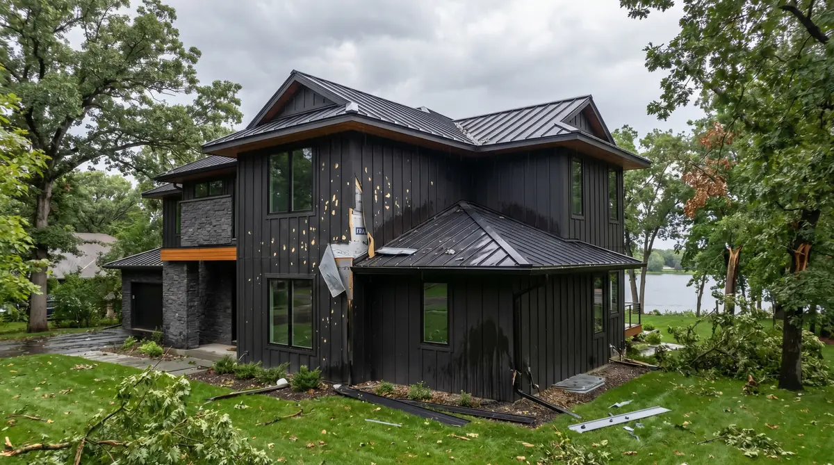 Exterior damage repair by Les Jones Roofing